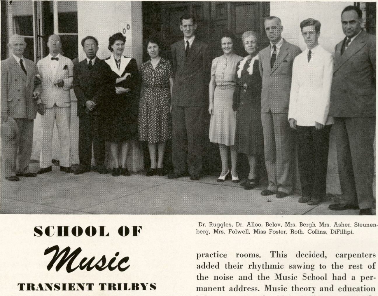 Shool of Music Faculty 1943